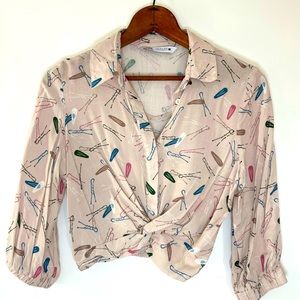 ZARA | Bobby Pin Crop Top | Small